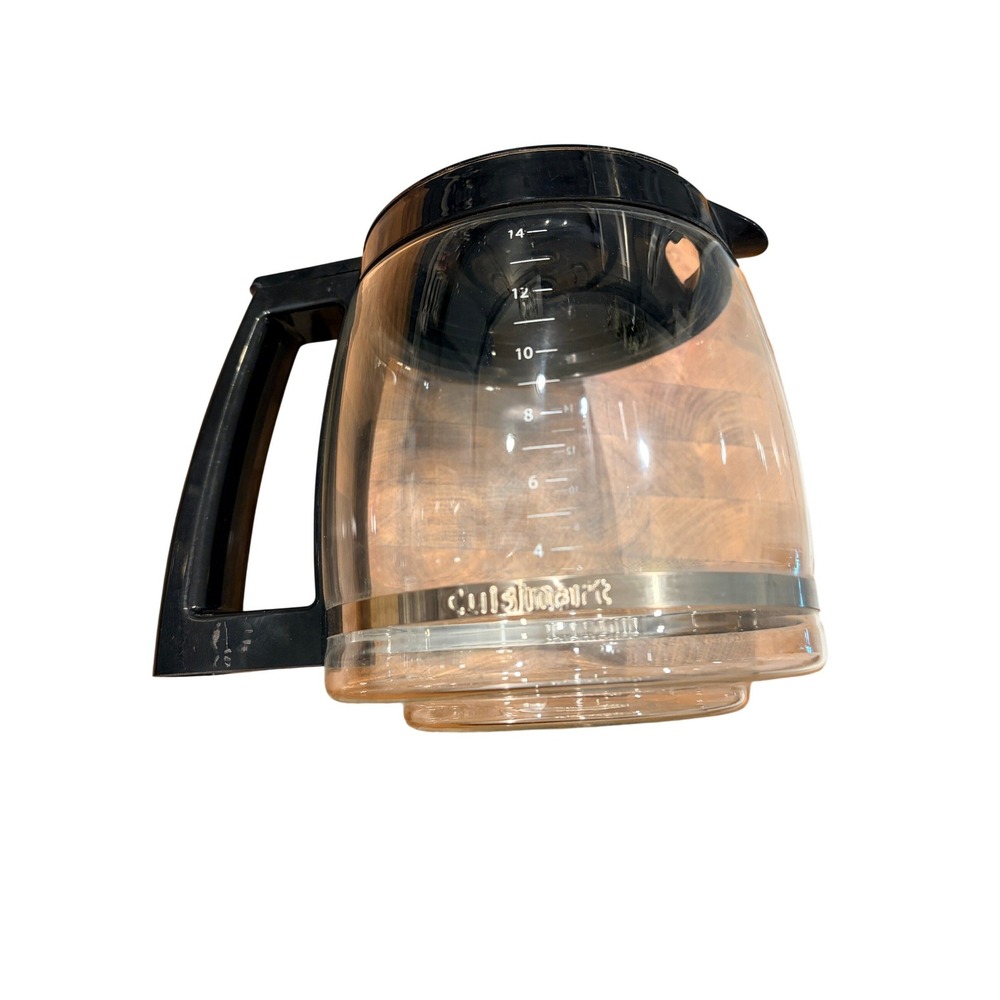 Cuisinart Coffee Carafe 14 Cup Clear Black Replacement Glass Pot